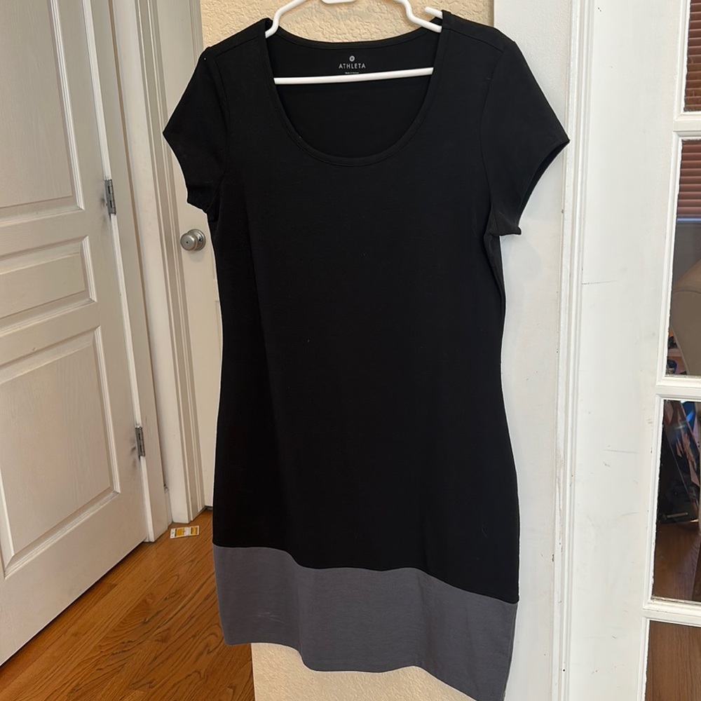 Athleta basic black and grey dress